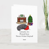 ブラックラブラドールレトリエバークリスマスカード シーズンカード (裏面)