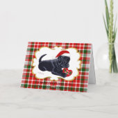 ブラックラブラドールレトリエバークリスマスタータンチェック シーズンカード (裏面)