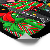 ブラックラブラドールレトリエバークリスマスライトクリスマスラボ ポスター (角)