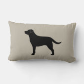 ブラックラブラドールレトリエバーシルエット装飾 ランバークッション (裏面)
