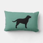 ブラックラブラドールレトリエバーシルエット装飾 ランバークッション (裏面)