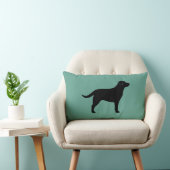 ブラックラブラドールレトリエバーシルエット装飾 ランバークッション (椅子)