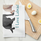 ブラックラブラドールレトリエバーセーラーキッチカスタマイズ- キッチンタオル (四つ折り)