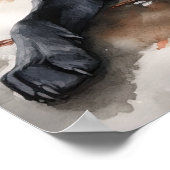 ブラックラブラドールレトリエバードッグアートプリントポスター ポスター (角)