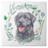 ブラックラブラドールレトリエバードッグウォーターカラーリース タイル (正面)