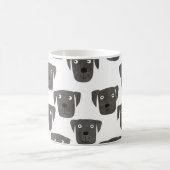 ブラックラブラドールレトリエバードッグウォーターカラー コーヒーマグカップ (中央)