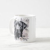 ブラックラブラドールレトリエバードッグコーヒーマグ コーヒーマグカップ (正面左)