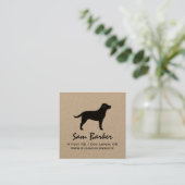 ブラックラブラドールレトリエバードッグシルエットブラックラボ スクエア名刺 (スタンド正面)