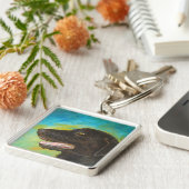 ブラックラブラドールレトリエバードッグチャームキーホルダー キーホルダー (側面)