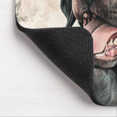 ブラックラブラドールレトリエバードッグピンクピーチフローラ マウスパッド (コーナー)