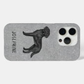 ブラックラブラドールレトリエバードッグブラックラボドッグ恋人 Case-Mate iPhoneケース (裏面 (横))