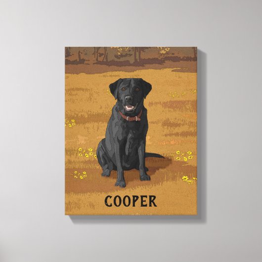 ブラックラブラドールレトリエバードッグラバーギフト キャンバスプリント (正面)