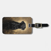 ブラックラブラドールレトリエバードッグラボ ラゲッジタグ (正面横)