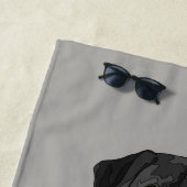 ブラックラブラドールレトリエバードッグ恋人 ビーチタオル (インサイチュ)