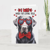 ブラックラブラドールレトリエバードッグ愛してあなたをバレンタイン シーズンカード (正面)