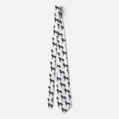 ブラックラブラドールレトリエバーパターンカスタムモノグラム ネクタイ (裏面)