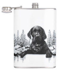 ブラックラブラドールレトリエバーパピーTシャツスローピル フラスク