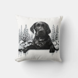 ブラックラブラドールレトリエバーパピーTシャツ クッション