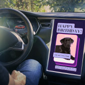 ブラックラブラドールレトリエバーパープルハッピーバースデー カード