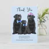 ブラックラブラドールレトリエバーブルーボーイパピードッグ サンキューカード (スタンド正面)