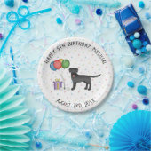 ブラックラブラドールレトリエバーマンガードッグ – 誕生日 ペーパープレート (パーティー)