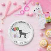 ブラックラブラドールレトリエバーマンガードッグ – 誕生日 ペーパープレート (パーティー)