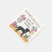 ブラックラブラドールレトリエバーラボドッグカラフル誕生日 スタンダードカクテルナプキン (角)