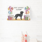 ブラックラブラドールレトリエバーラボドッグカラフル誕生日 横断幕 (インサイチュ)