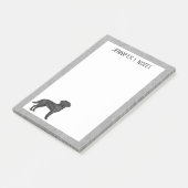 ブラックラブラドールレトリエバーラボドッグ名前をカスタムするグレー ポストイット (アングル)