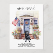 ブラックラブラドールレトリエバー愛国犬の移動 案内ポストカード (正面)