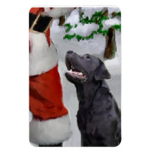 ブラックラブラドールレトリバーとサンタクリスマス