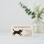 ブラックラブラドールレトリバーとスティック 名刺 (スタンド正面)