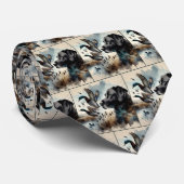 ブラックラブラドールレトリバーとマラルドダック ネクタイ (ロール)