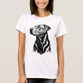 ブラックラブラドールレトリバーの犬ママのスケッチ Tシャツ