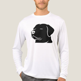 ブラックラブラドールレトリバーの顔のシルエット トライブレンドTシャツ