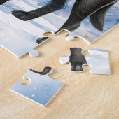 ブラックラブラドールレトリバーキュートクリスマスドッグ ジグソーパズル (側面)