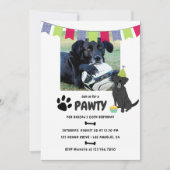 ブラックラブラドールレトリバー誕生日フォト招待状 招待状 (正面)