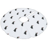 ブラックラブラドールレトリバー クリスマスパターン フェイクリネンツリースカート (アングル)