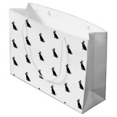 ブラックラブラドールレトリバー クリスマスパターン モダン ラージペーパーバッグ (裏面アングル)