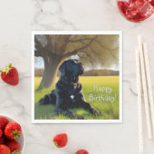 ブラックラブラドールレトリバー スタンダードランチョンナプキン (インサイチュ)