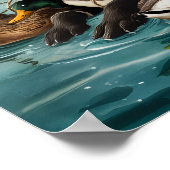 ブラックラブラドールレトリバー、ダックハンターズポスター ポスター (角)