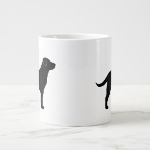 ブラックラブラドールレトリーバードッグシルエット ジャンボコーヒーマグカップ