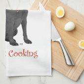 ブラックラブラドールレトリーブシェフ キッチンタオル (四つ折り)