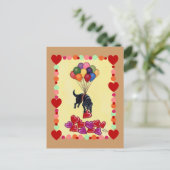 ブラックラブラドール収集LOVE (フレーム) ポストカード (スタンド正面)