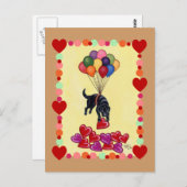 ブラックラブラドール収集LOVE (フレーム) ポストカード (正面/裏面)