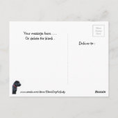 ブラックラブラドール子犬の秋 – かわいい犬のブラックラボ ポストカード (裏面)