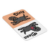 ブラックラブラドール子犬クリーン/ダーティ食洗機 マグネット (右側)