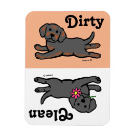 ブラックラブラドール子犬クリーン/ダーティ食洗機 マグネット