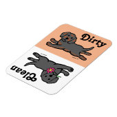 ブラックラブラドール子犬クリーン/ダーティ食洗機 マグネット (左側)