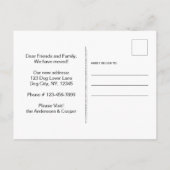 ブラックラブラドール引っ越しましたかわいい犬の動き 案内ポストカード (裏面)